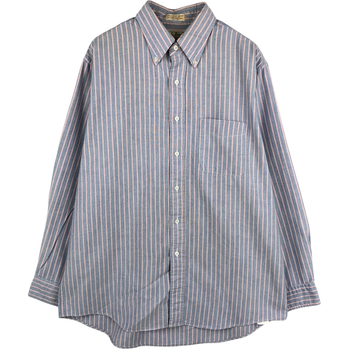 古着 80~90年代 エルエルビーン L.L.Bean 長袖 ボタンダウンストライプシャツ USA製 メンズL相当 ヴィンテージ/eaa677036