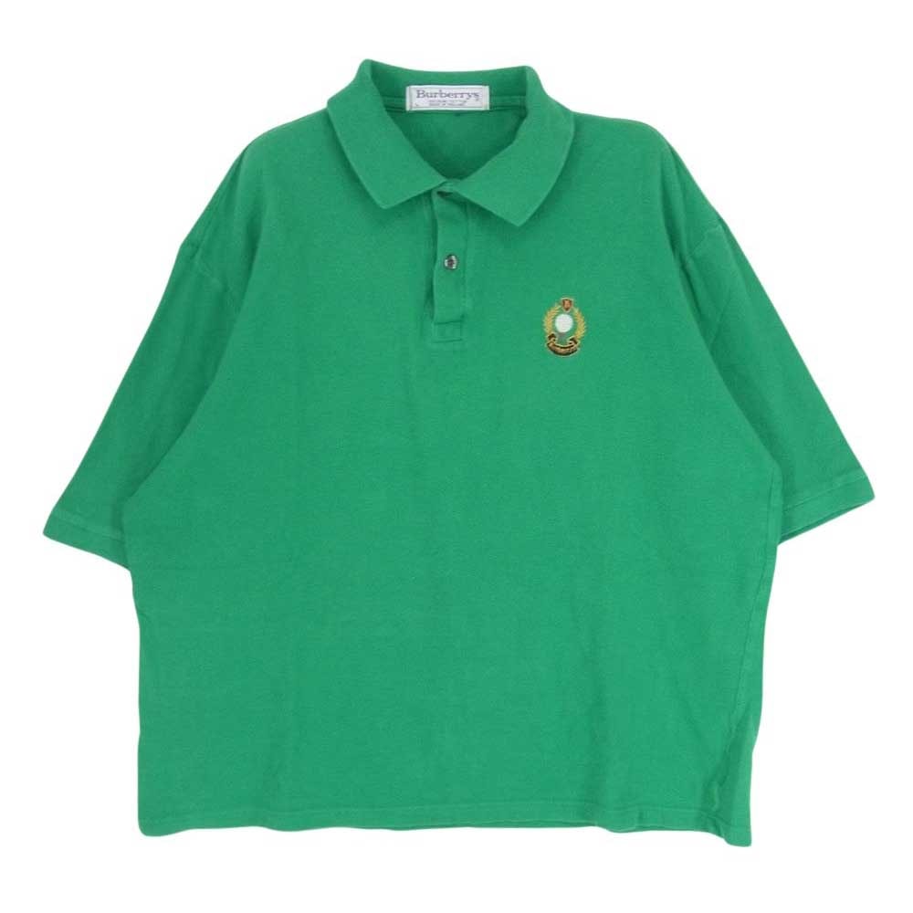 BURBERRY バーバリー ポロシャツ burberrys ワンポイント ゴルフ 刺繍 ロゴ 半袖 ポロシャツ グリーン系 L【中古】