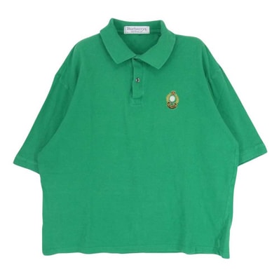 BURBERRY バーバリー ポロシャツ burberrys ワンポイント ゴルフ 刺繍 ロゴ 半袖 ポロシャツ グリーン系 L【中古】