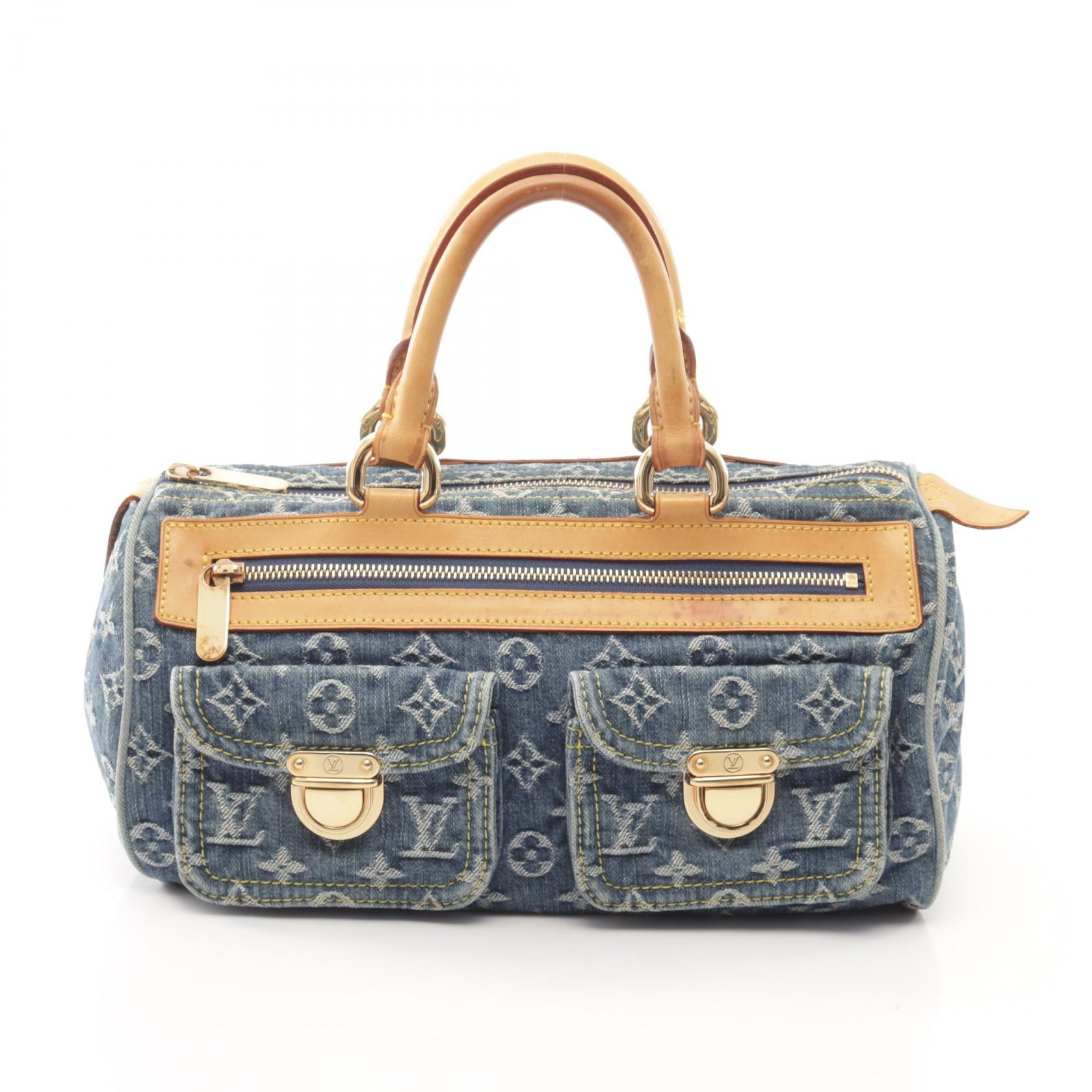 ルイ・ヴィトン LOUIS VUITTON ネオスピーディ モノグラムデニム ハンドバッグ バッグ デニム レザー レディース ブルー系 M95019 【中古】