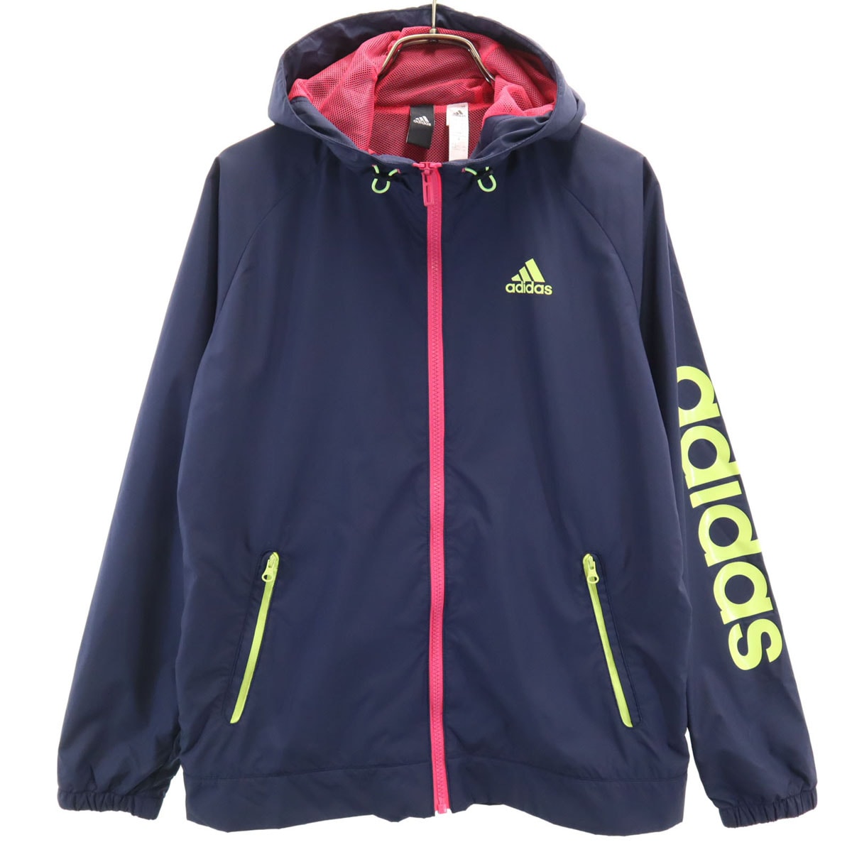 adidas アディダス ウインドブレーカー M ネイビー ジャケット 裏メッシュ