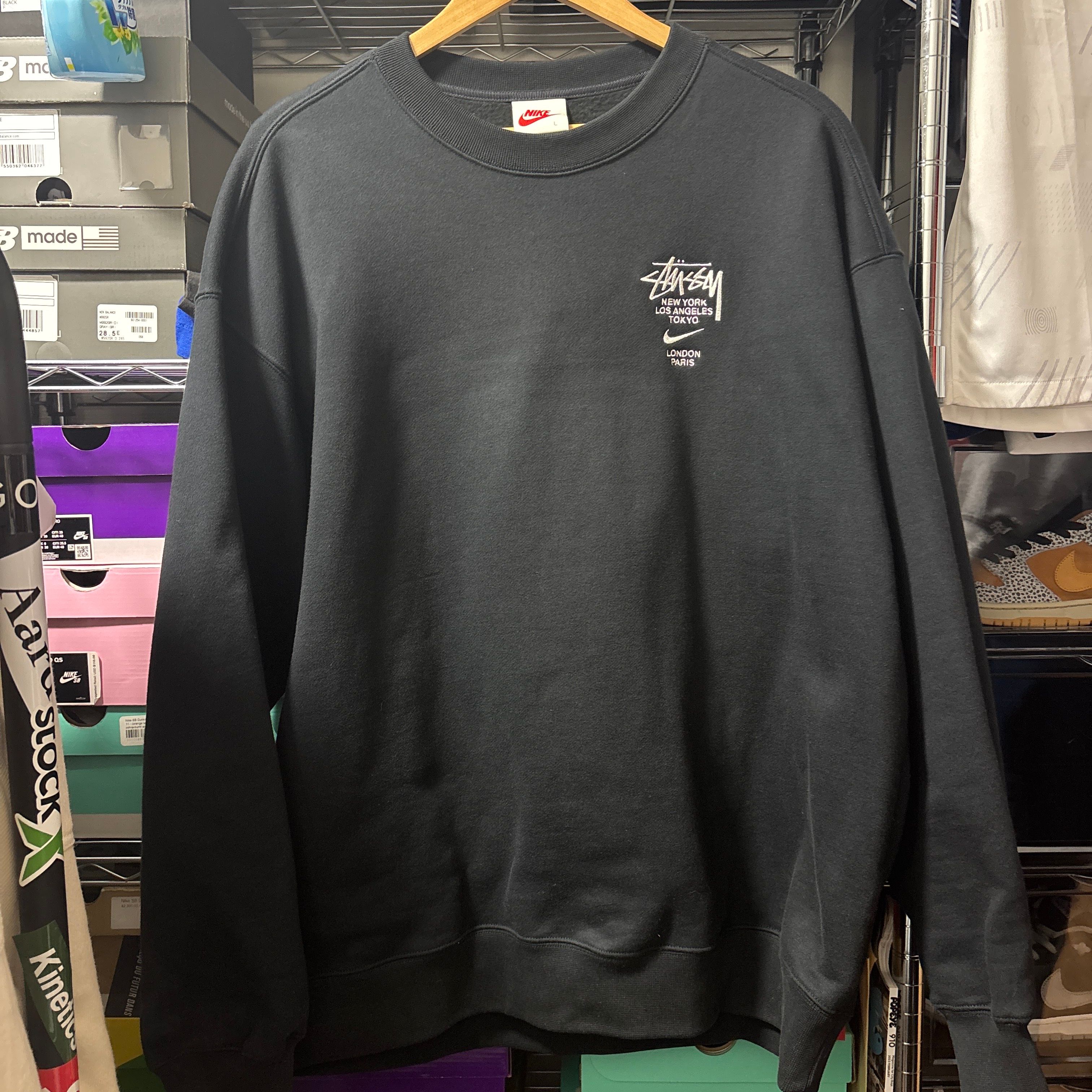 Nike x Stussy International Crewneck Sweatshirt (US Size) "Black" DC4198-010