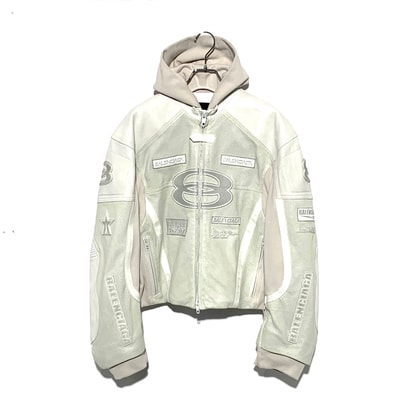 BALENCIAGA Hybrid Biker Jacket "Dirty White"