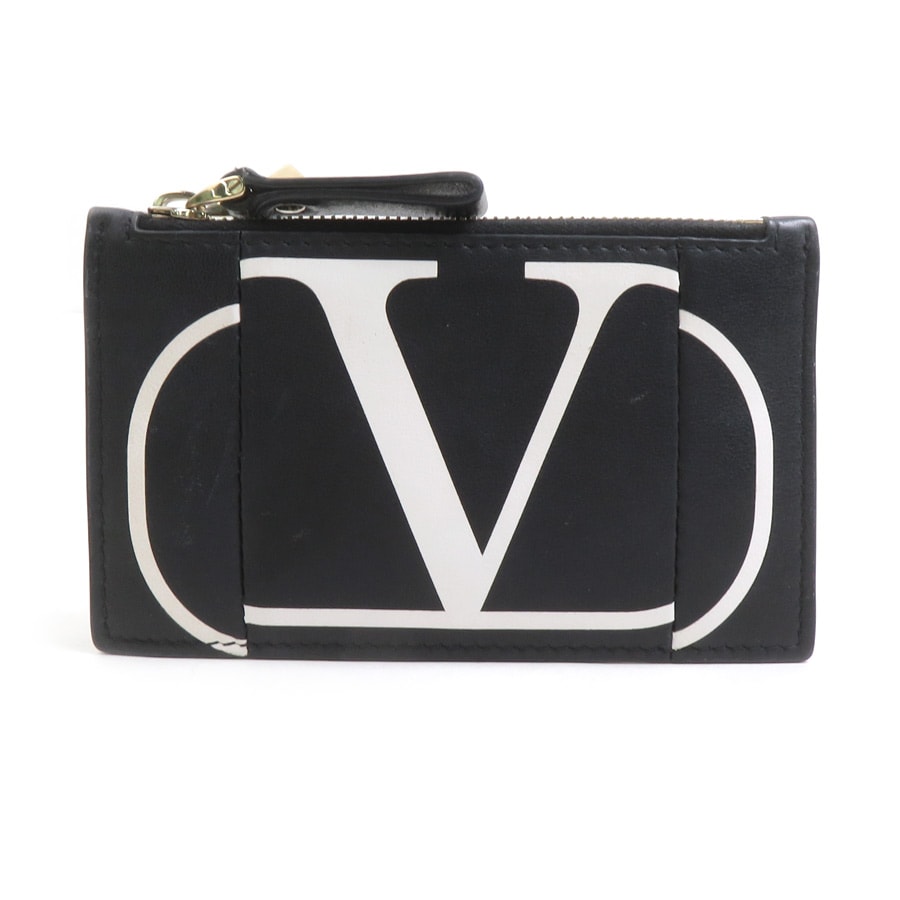 ヴァレンティノ ガラヴァーニ Valentino Garavani コインケース レザー ブラック ユニセックス【中古】 r11432a