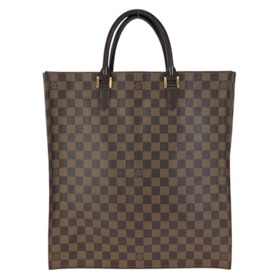 LOUIS VUITTON ルイヴィトン ダミエ エベヌ サック プラ ブラウン ゴールド金具 PVC レザー/ トートバッグ ハンドバッグ ビジネスバッグ 601539 【中古】