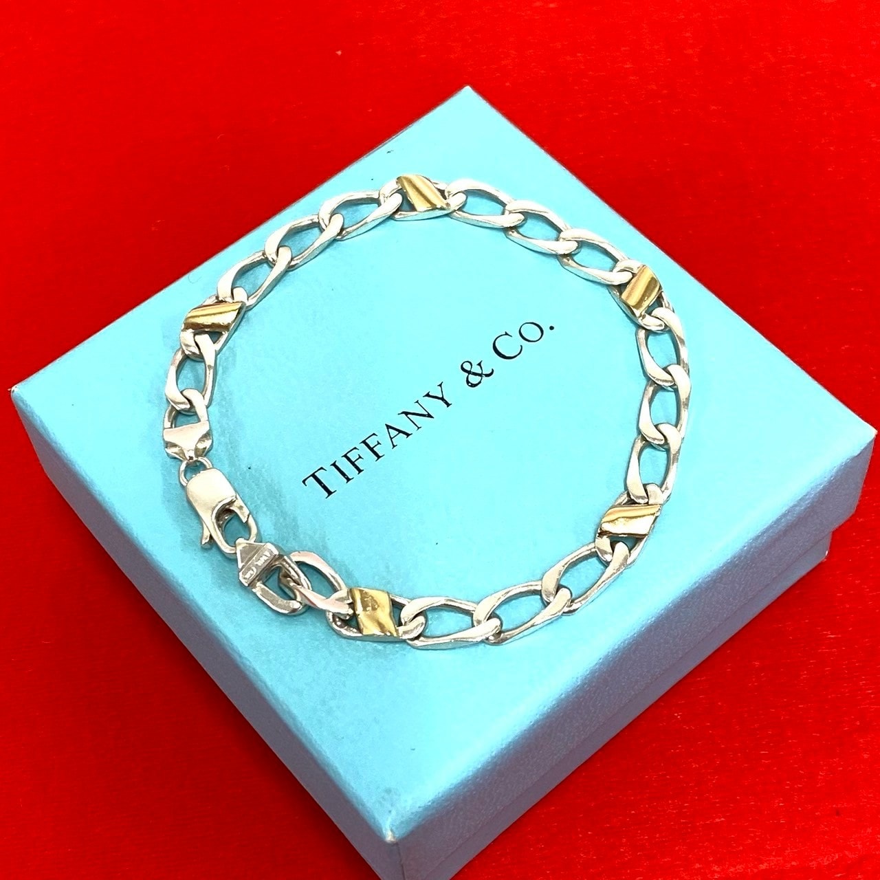 TIFFANY&Co. ティファニー フィガロ ブレスレット シルバー925 K18イエローゴールド ブレスレット シルバー
 29321