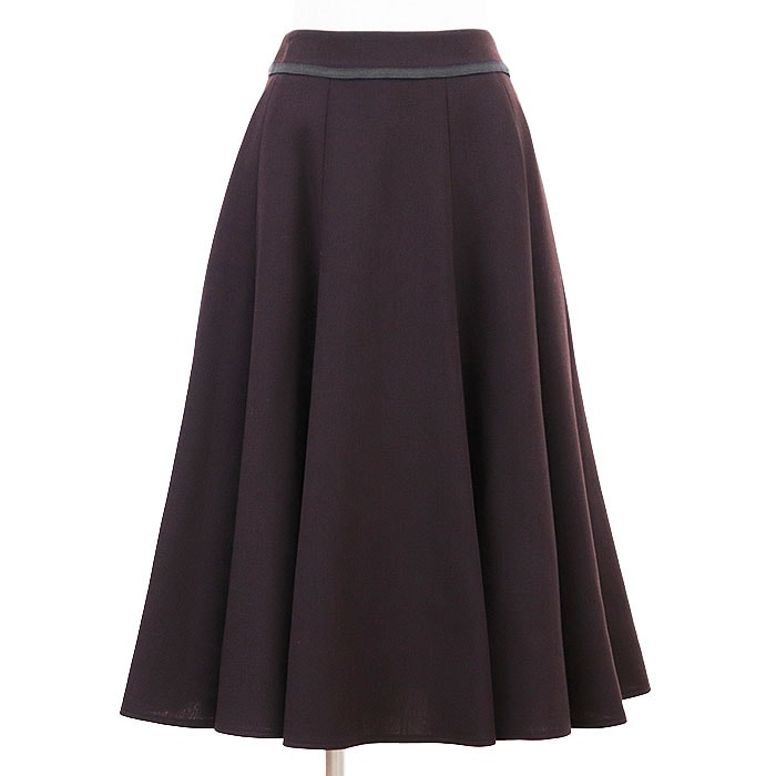 美品 フォクシー 2022冬 Casablanca フレア スカート レディース チャコール 38 FOXEY