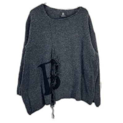 ビーヨウジヤマモト NC-K55-194 グレー ウール混 Bデザイン フレアニット 2