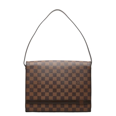 ルイ ヴィトン ダミエ トライベレッカ カレ ワンショルダーバッグ N51161 ブラウン PVC レザー レディース LOUIS VUITTON 中古