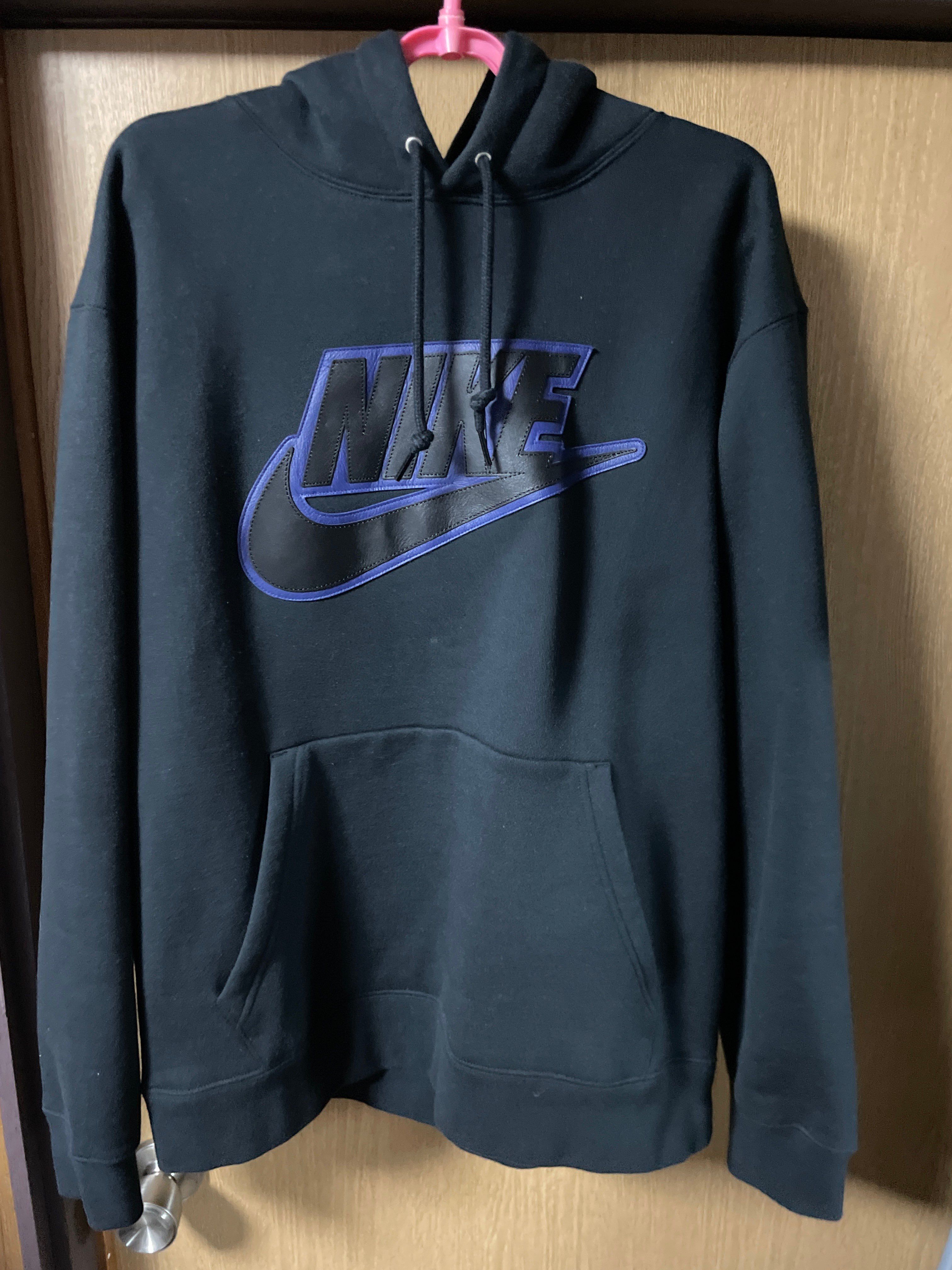 Supreme / Nike® Leather Appliqué Hooded Sweatshirt "Black"