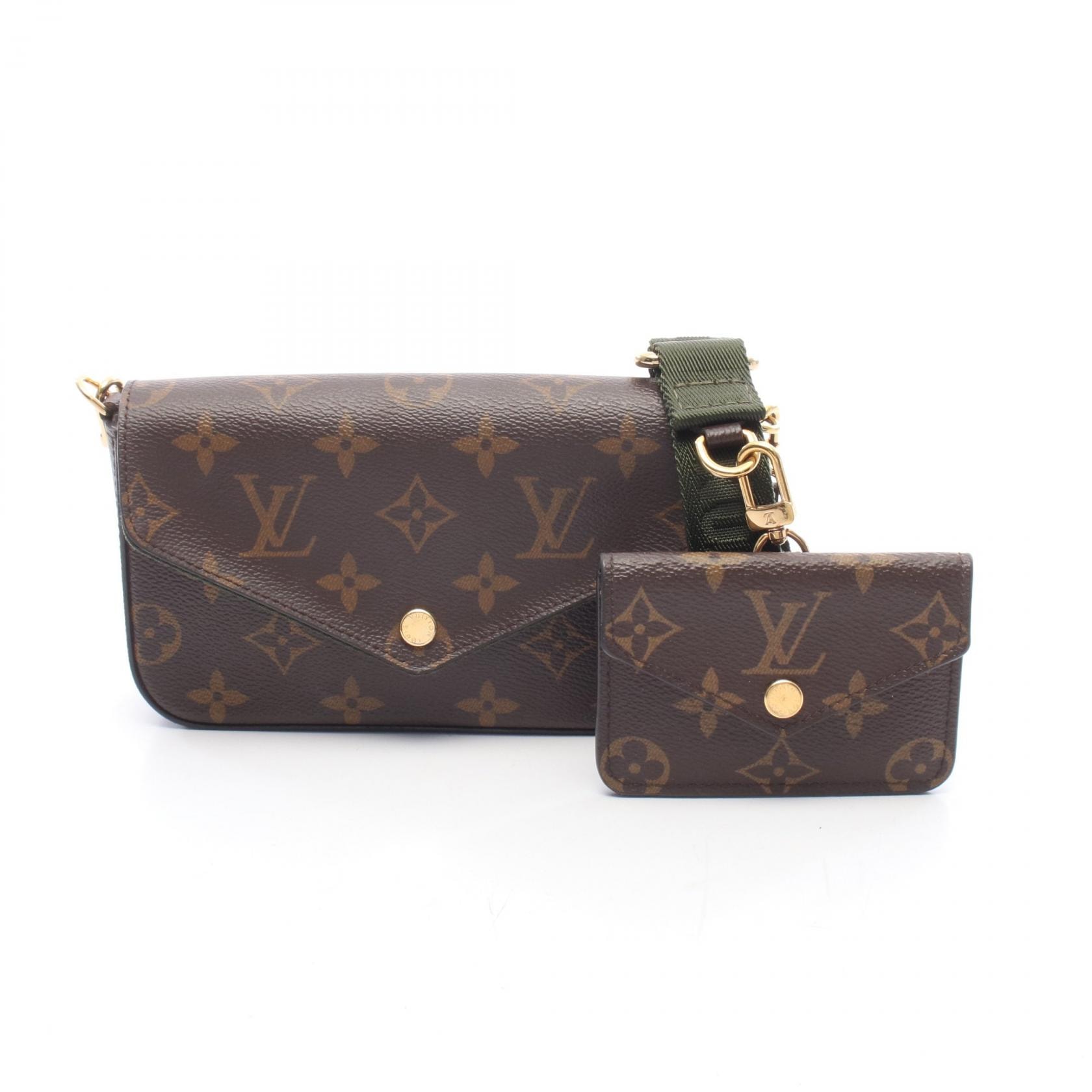 ルイ・ヴィトン LOUIS VUITTON ミュルティ ポシェット フェリシー モノグラム ショルダーバッグ バッグ PVCコーティングキャンバス レディース ブラウン系 / グリーン系 M80091 【中古】