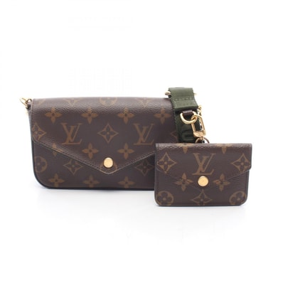 ルイ・ヴィトン LOUIS VUITTON ミュルティ ポシェット フェリシー モノグラム ショルダーバッグ バッグ PVCコーティングキャンバス レディース ブラウン系 / グリーン系 M80091 【中古】