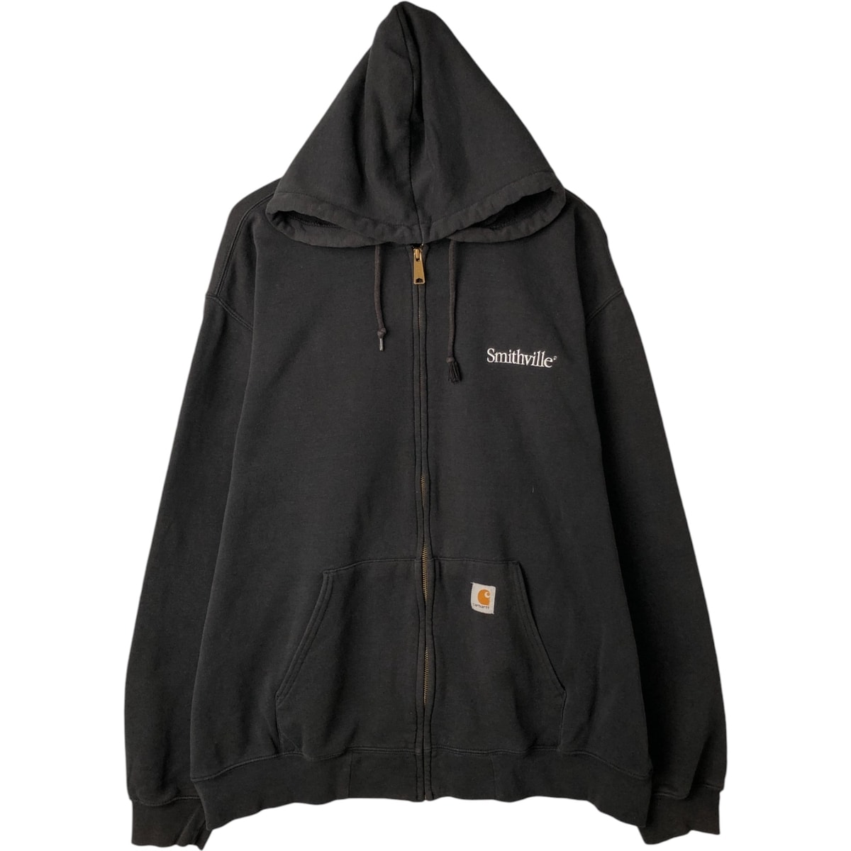 古着 カーハート Carhartt ロゴパッチ スウェットフルジップパーカー メンズXXL相当/eaa545974