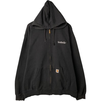 古着 カーハート Carhartt ロゴパッチ スウェットフルジップパーカー メンズXXL相当/eaa545974