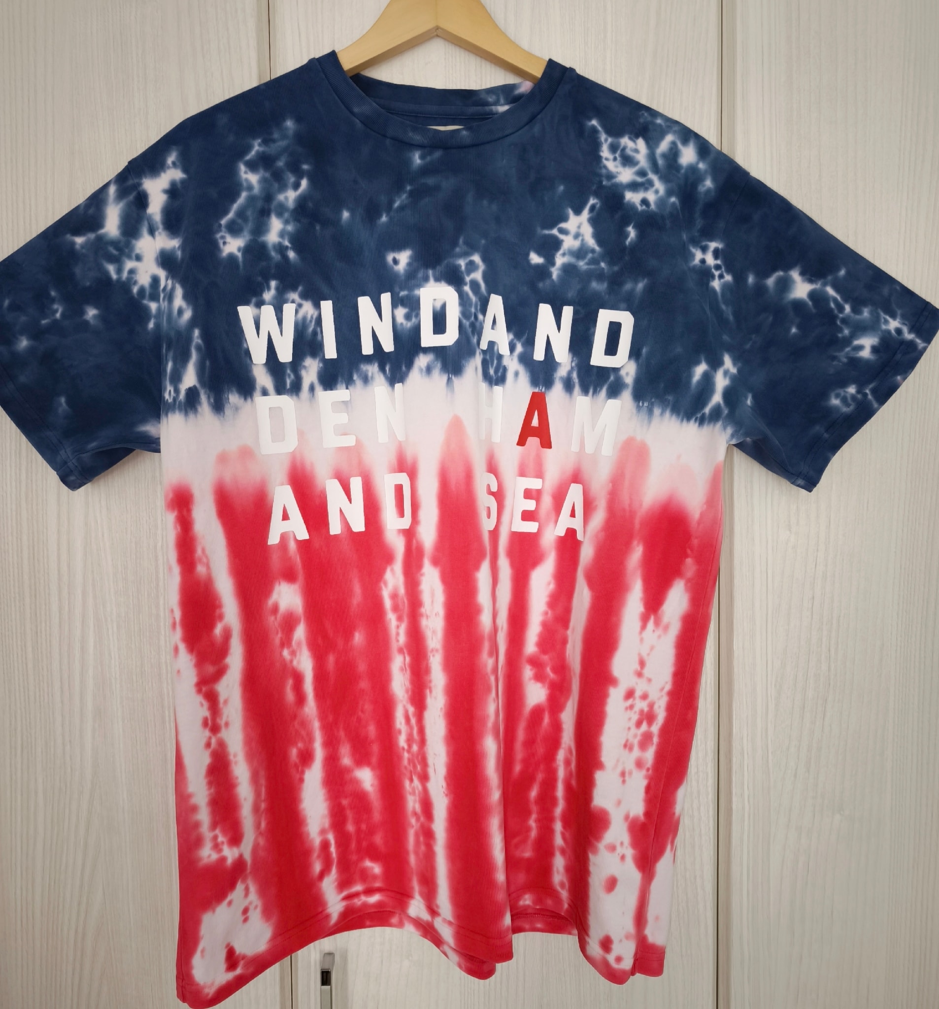WIND AND SEA x DENHAM Stripe Tye Dye Tee "Tricolore"