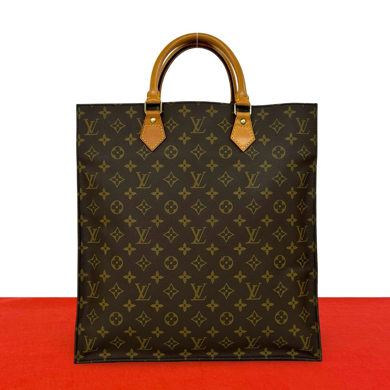 LOUIS VUITTON ルイヴィトン サックプラ モノグラム PVC レザー トートバッグ ブラウン
37822