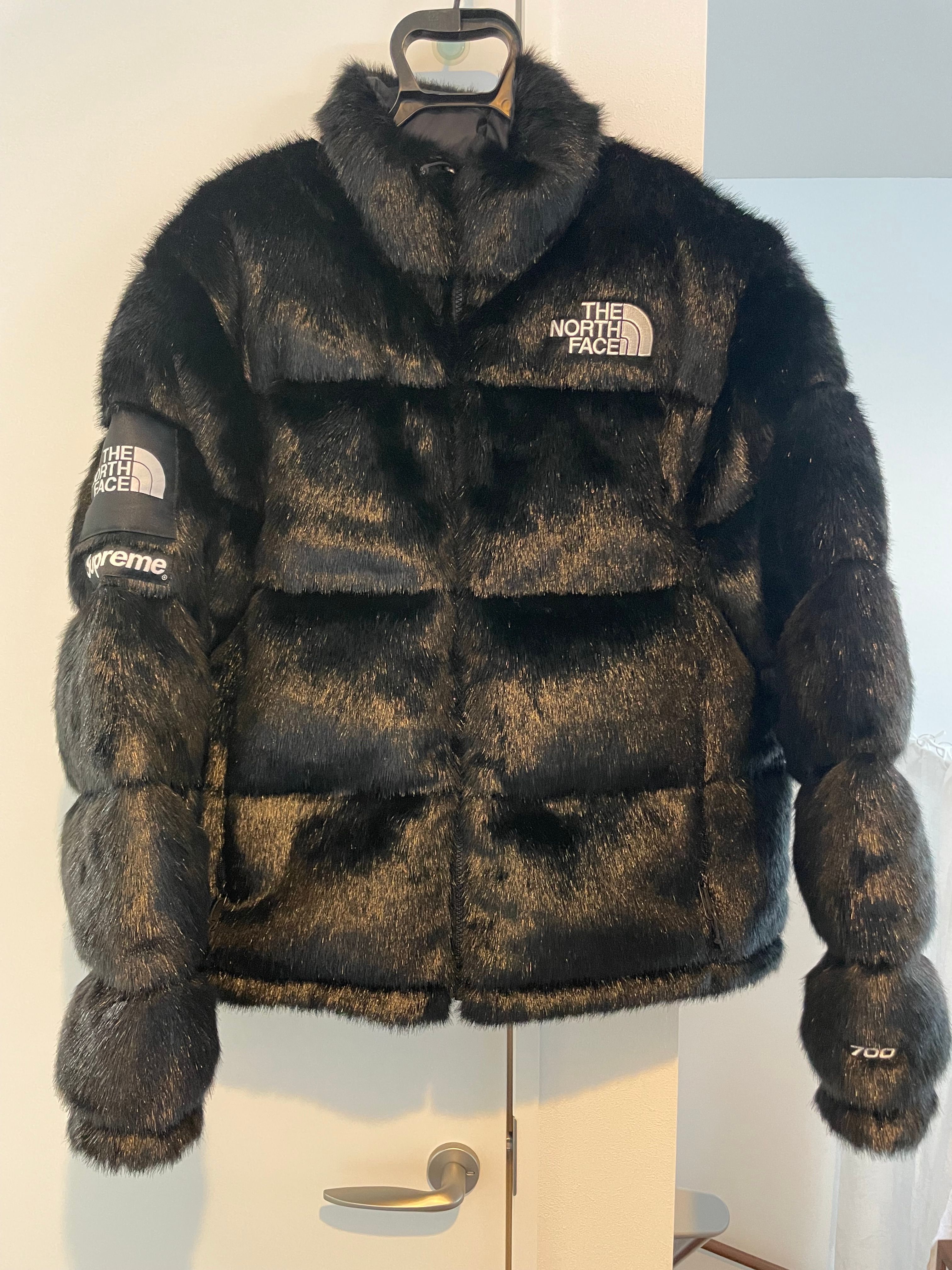 Supreme x The North Face Faux Fur Nuptse Jacket "Black"