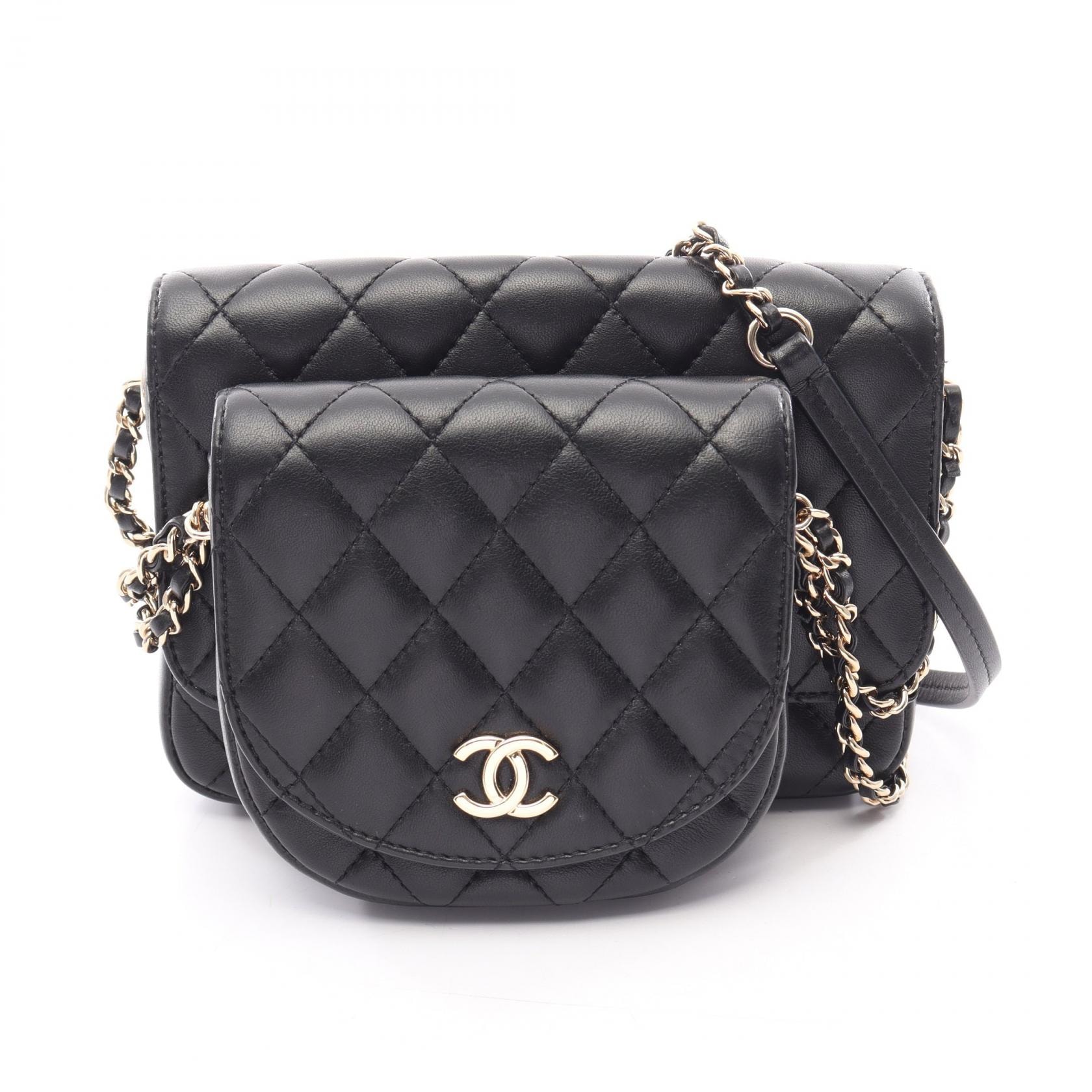 シャネル CHANEL マトラッセ ショルダーバッグ バッグ ラムスキン(羊革) レディース ブラック系 AS0545 【中古】