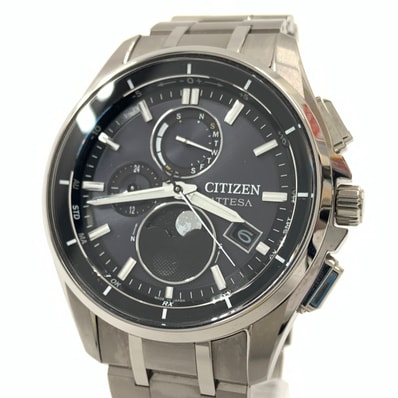 CITIZEN シチズン アテッサ ダイレクトフライト ムーンフェイズ ソーラー電波 腕時計 H874-005HK01 シルバー
