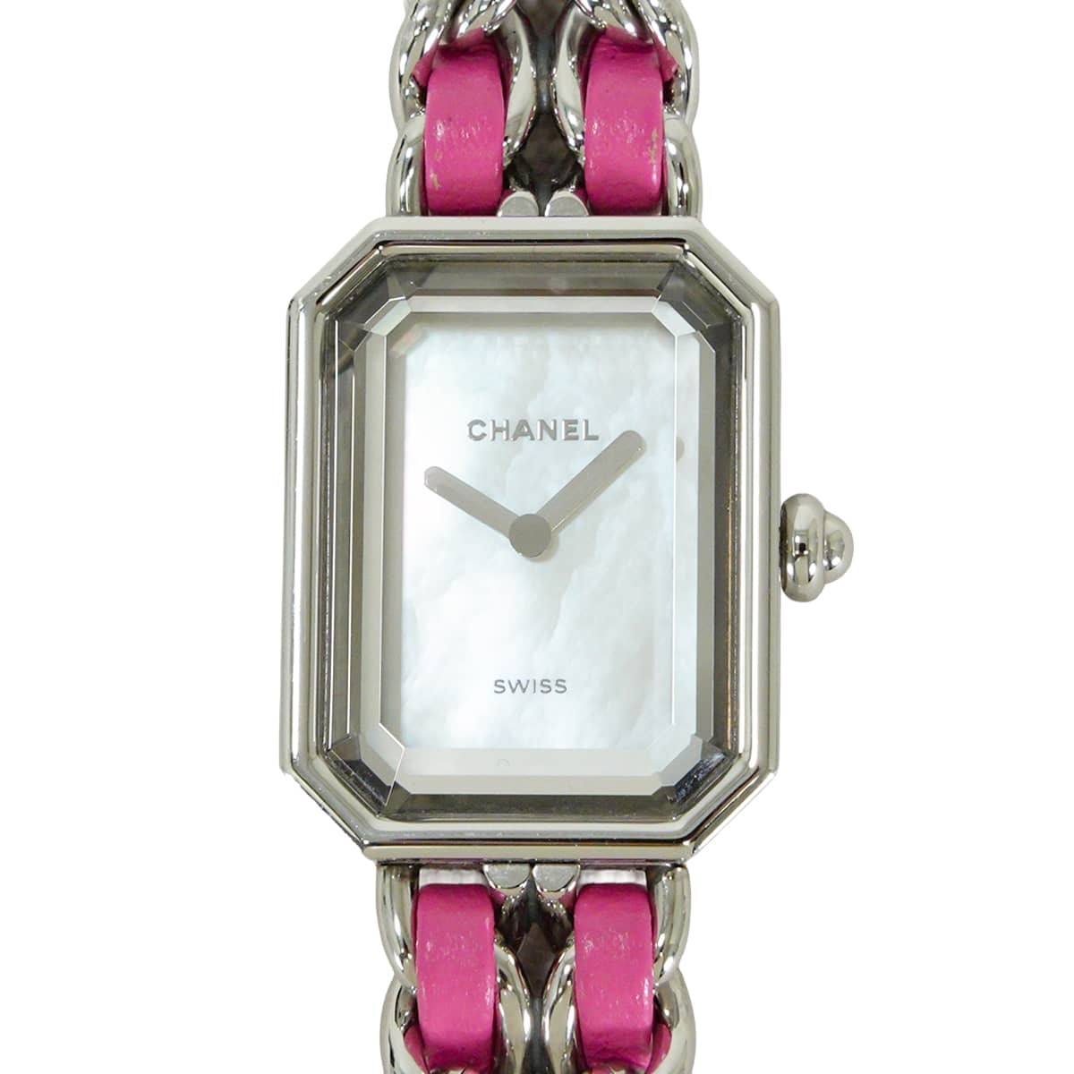 【渋谷並木橋店】2020年限定 CHANEL シャネル 腕時計 レディース 世界1000本限定 プルミエール ロック ピンク ステンレススチール/ホワイトシエル/ラムスキン H6360 新品同様【中古】
