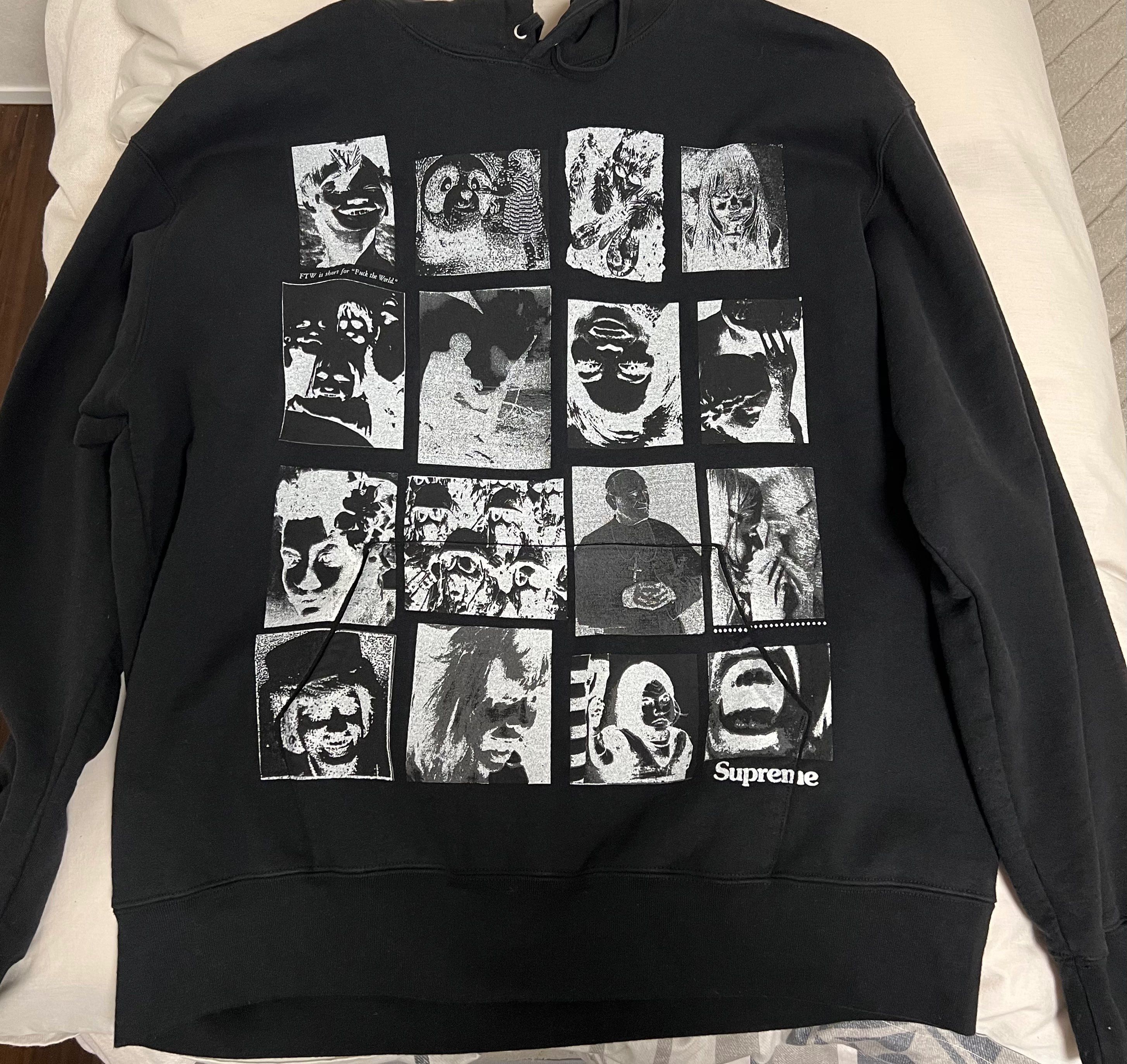 Supreme Collage Grid Hooded Sweatshirt "Black"