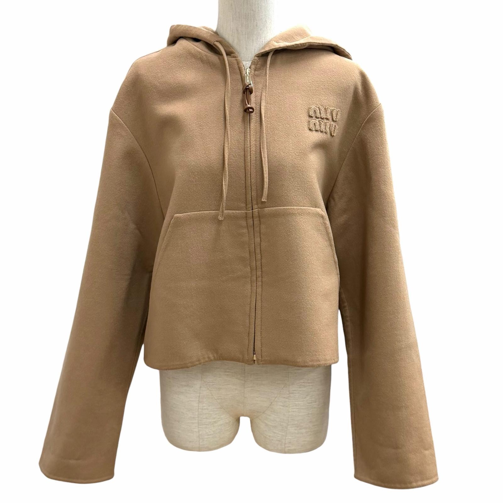 極美品 ミュウミュウ パーカー ブラウン レディース 38 ML1091