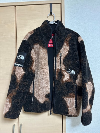 Supreme x The North Face Bleached Denim Print Fleece Jacket "Black"