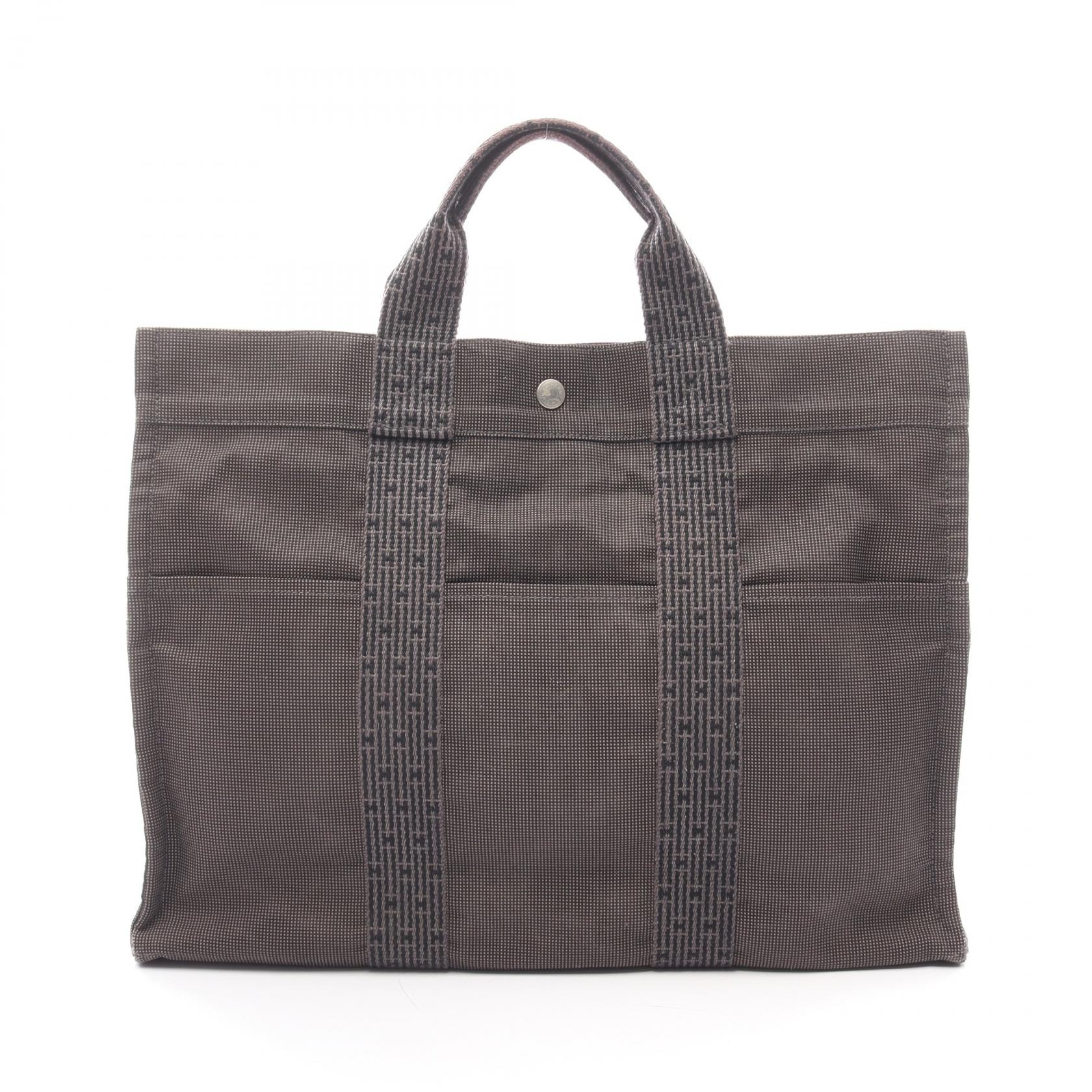 エルメス HERMES エールラインMM トートバッグ バッグ キャンバス ナイロンキャンバス メンズ レディース グレー系 100951M 【中古】