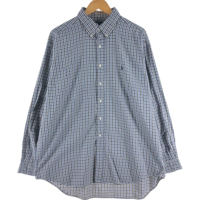 古着 ラルフローレン Ralph Lauren BLAKE 長袖 ボタンダウンチェックシャツ メンズXL相当/eaa539257