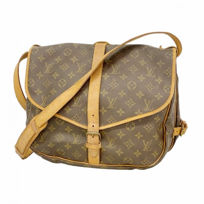 【6dd4773】ルイヴィトン ショルダーバッグ モノグラム ソミュール35 M42254 ブラウン【中古】レディース
