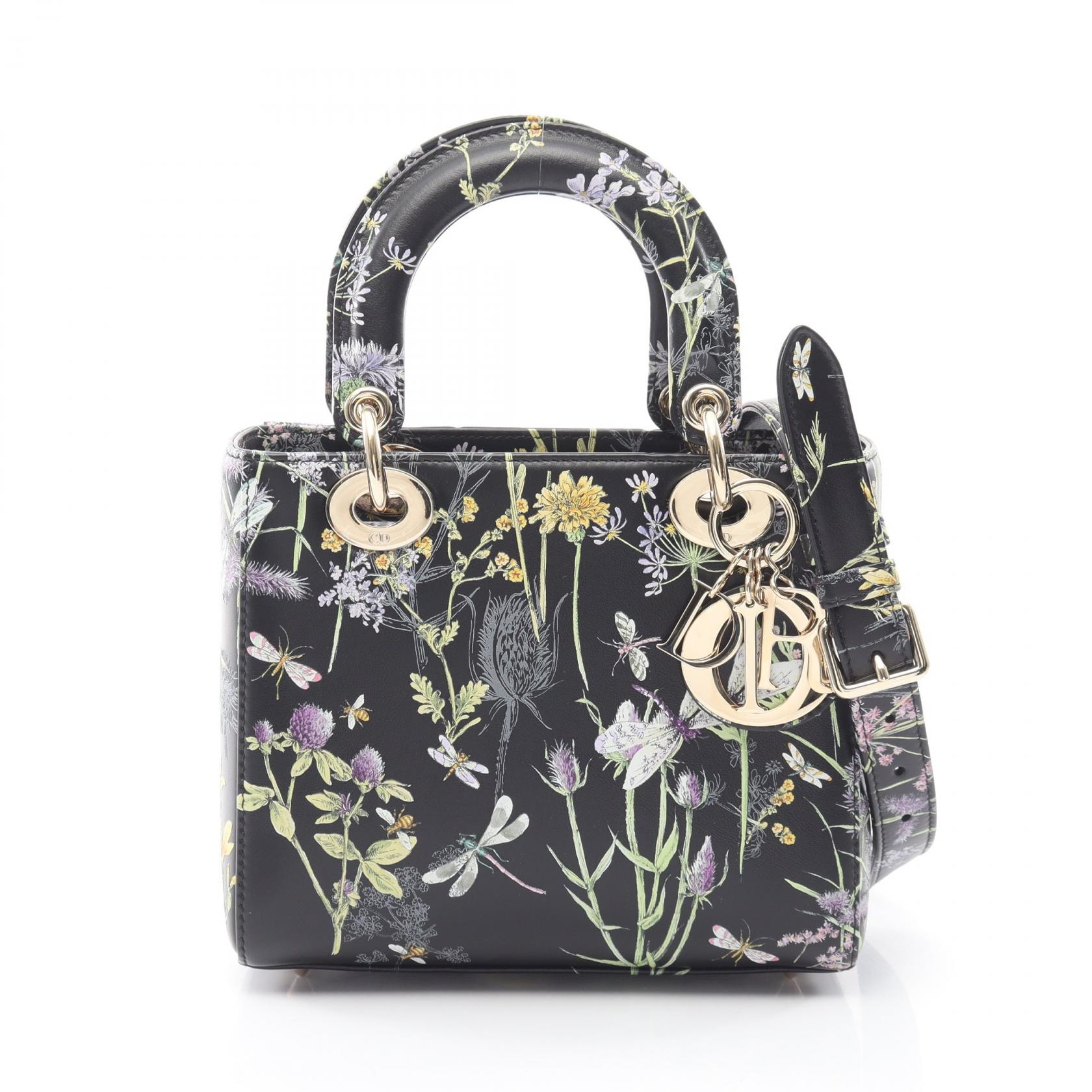 ディオール Dior レディディオール スモール フロリレージョ 2WAY ハンドバッグ バッグ レザー レディース ブラック系 / マルチカラー 【中古】
