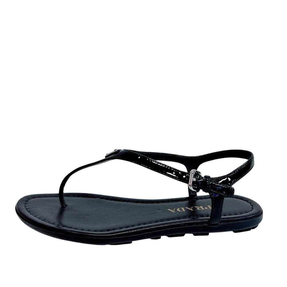 プラダ PRADA サンダル トングサンダル 三角ロゴプレート ブラック