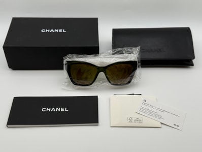 【国内完売モデル】CHANEL シャネル キャッツアイ 5456QB サングラス 黒 ベージュ