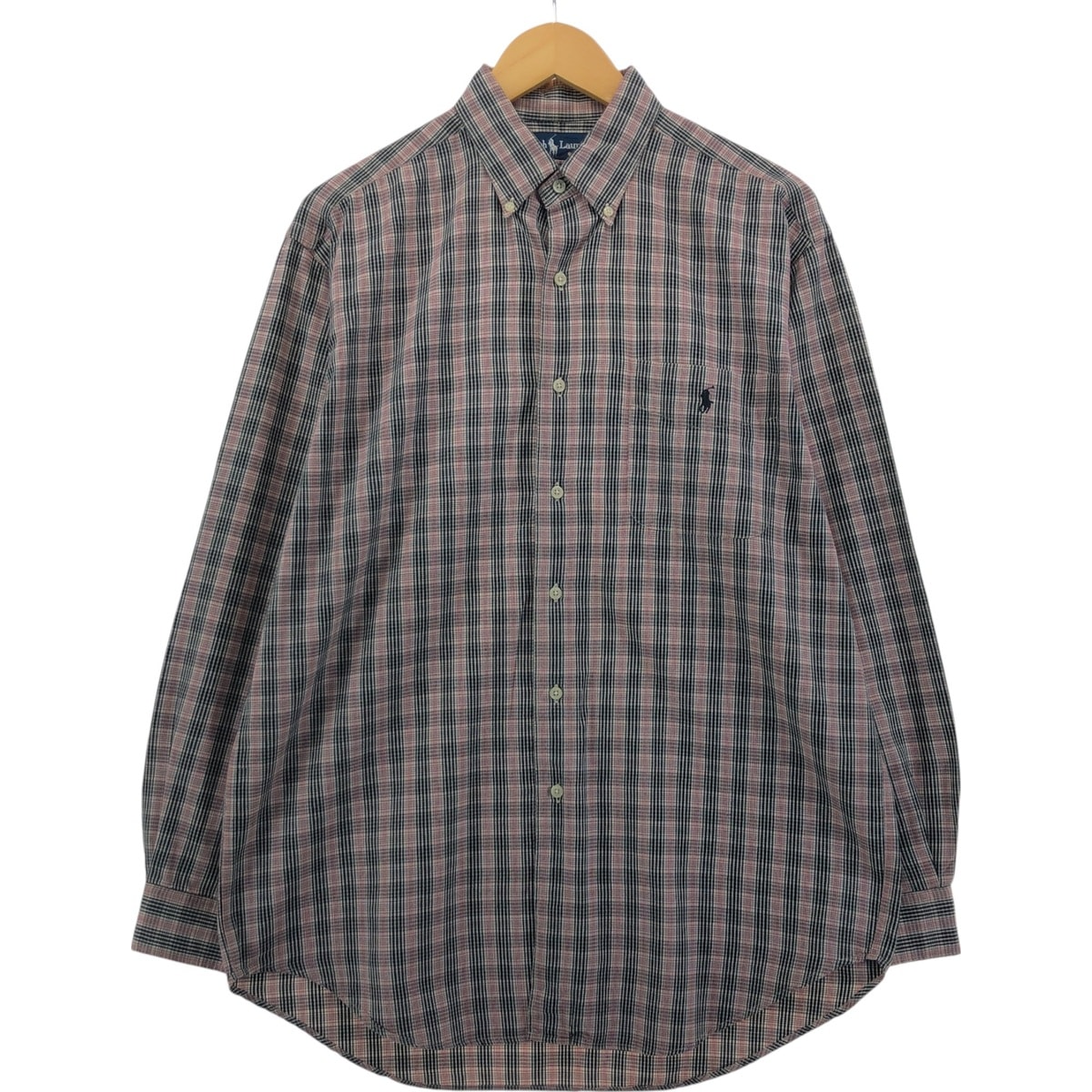 古着 ラルフローレン Ralph Lauren MARLOWE 長袖 ボタンダウンチェックシャツ メンズM相当/eaa550419