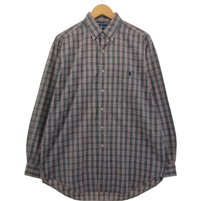 古着 ラルフローレン Ralph Lauren MARLOWE 長袖 ボタンダウンチェックシャツ メンズM相当/eaa550419