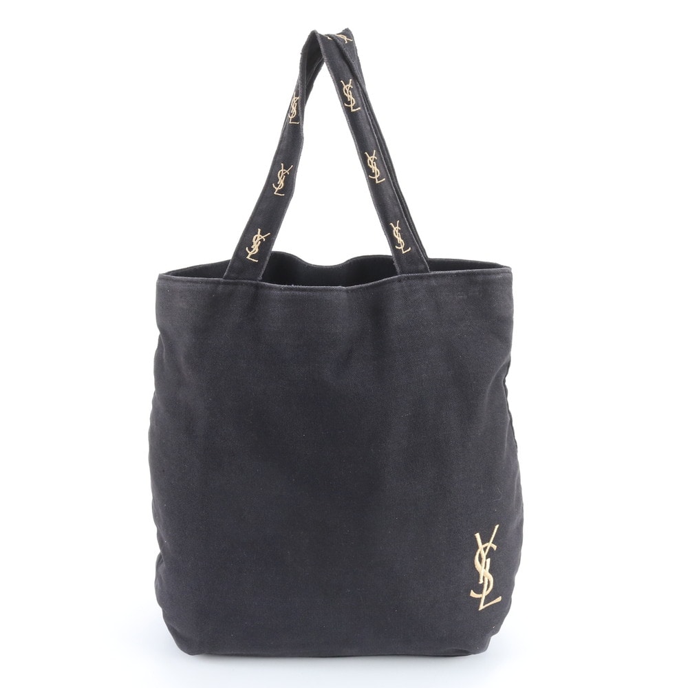 ■美品 イヴ サンローラン YSL ロゴ 刺繍トート バッグ