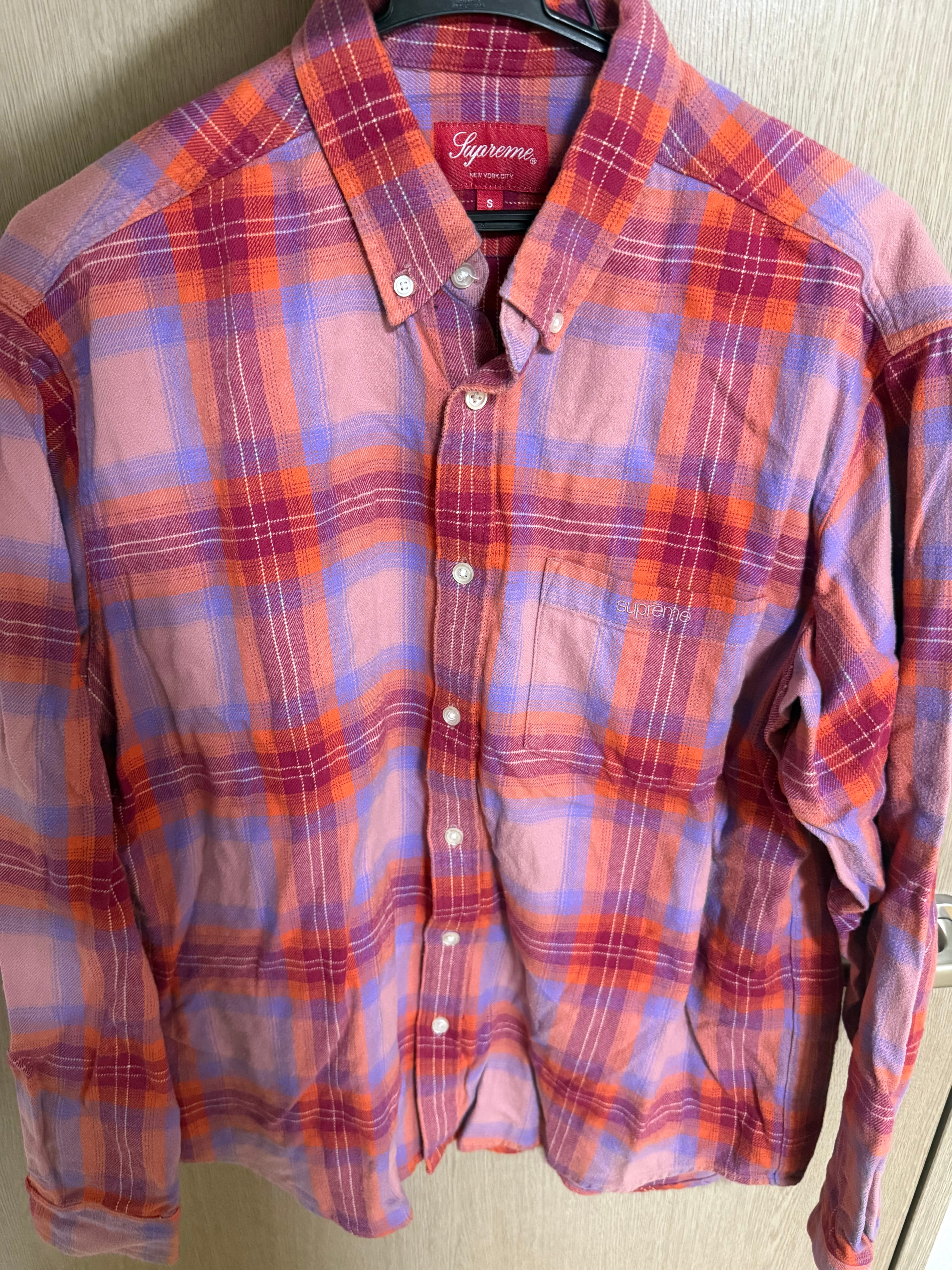 Supreme Brushed Plaid Flannel Shirt "Pink"