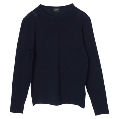 JIL SANDER ジルサンダー JSMI751010 ウール クルーネック ニット ダークネイビー系 44【中古】