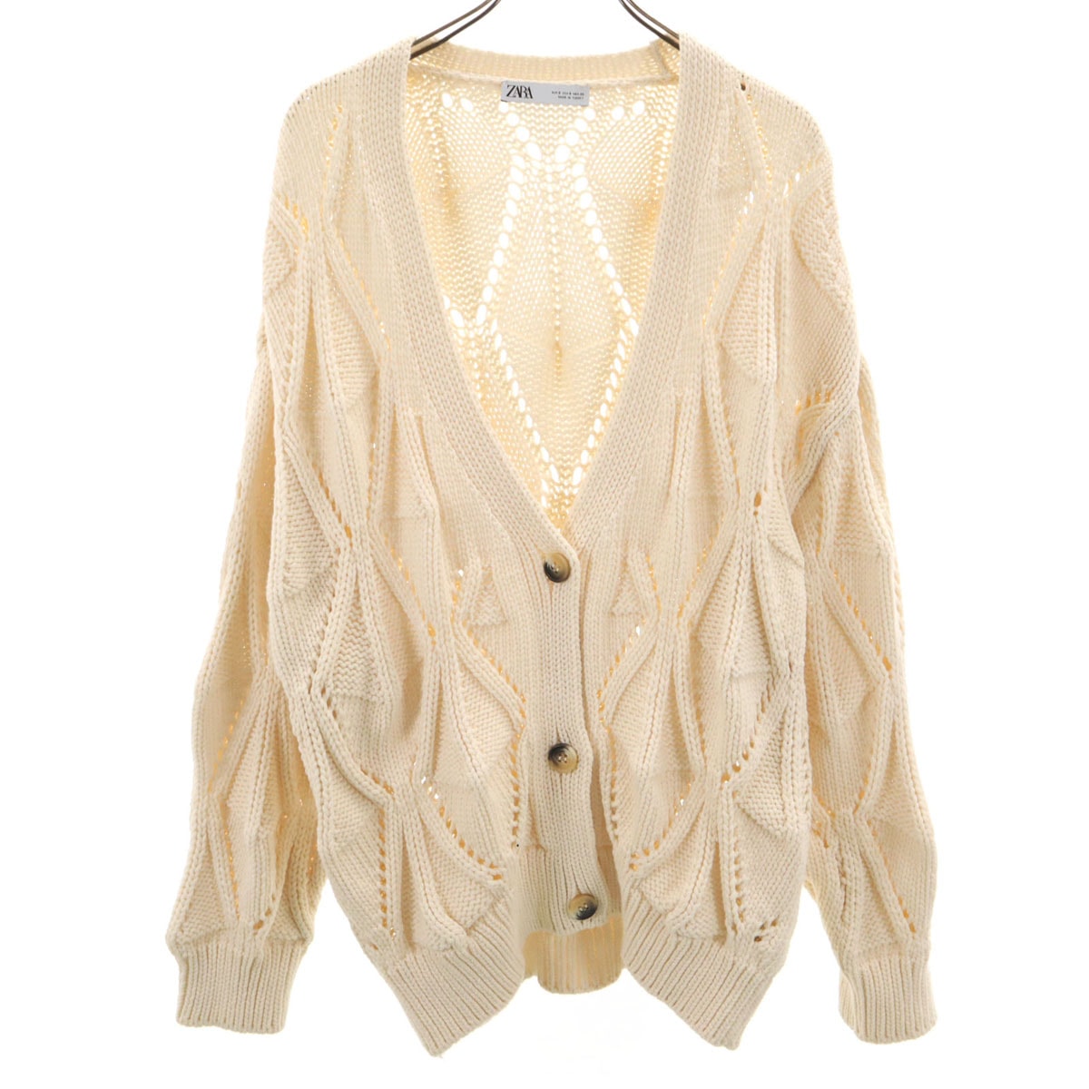ZARA ザラ 長袖 ニットカーディガン S ホワイト