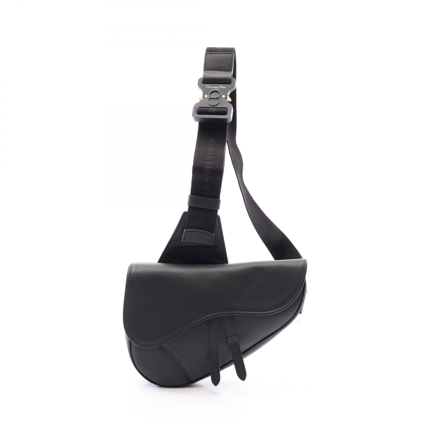 ディオール Dior SADDLE サドル ウエストバッグ ボディバッグ バッグ レザー メンズ ブラック系 【中古】