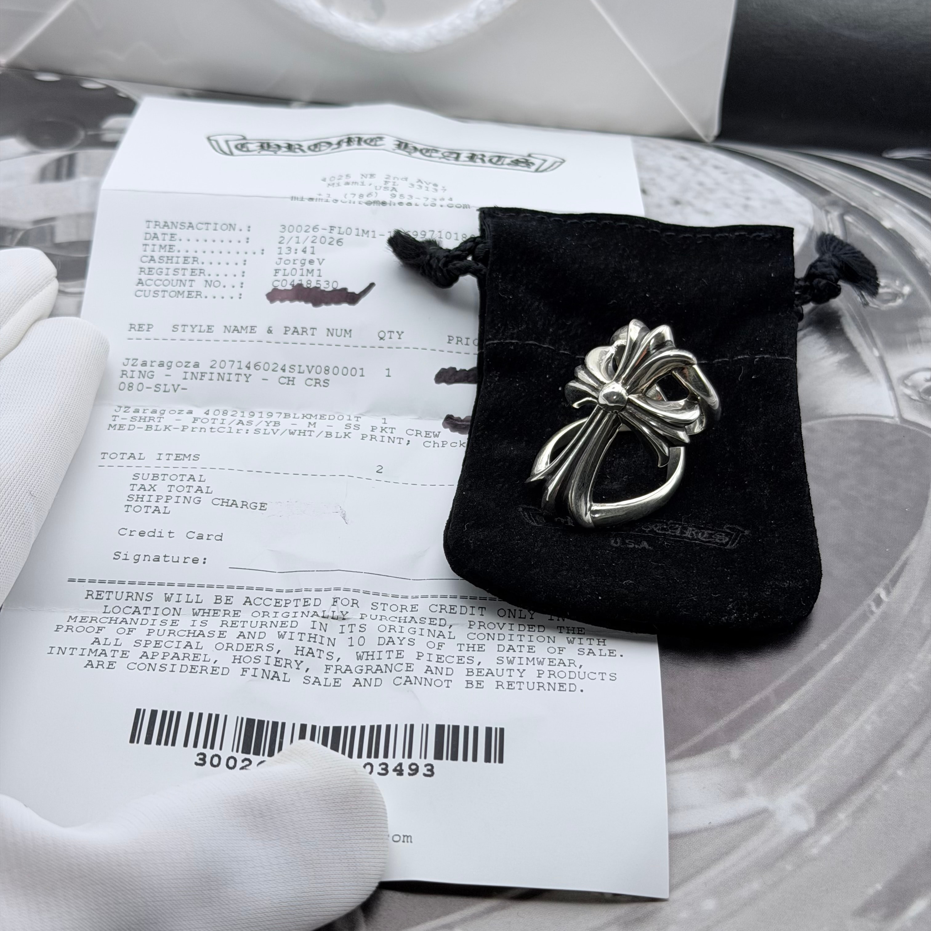Chrome Hearts Infinity CH Cross Ring "Silver"