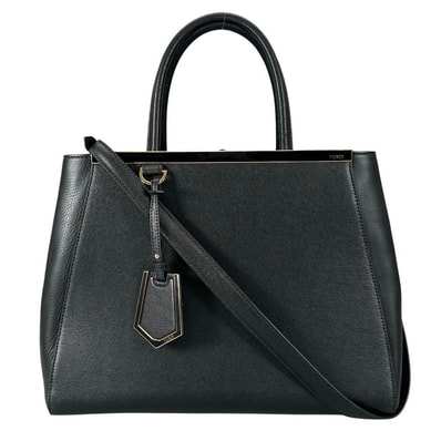 FENDI フェンディ ハンドバッグ プチ トゥージュール 2WAY 肩掛け カーフ ブラック 黒 ゴールド金具 レディース【中古品】