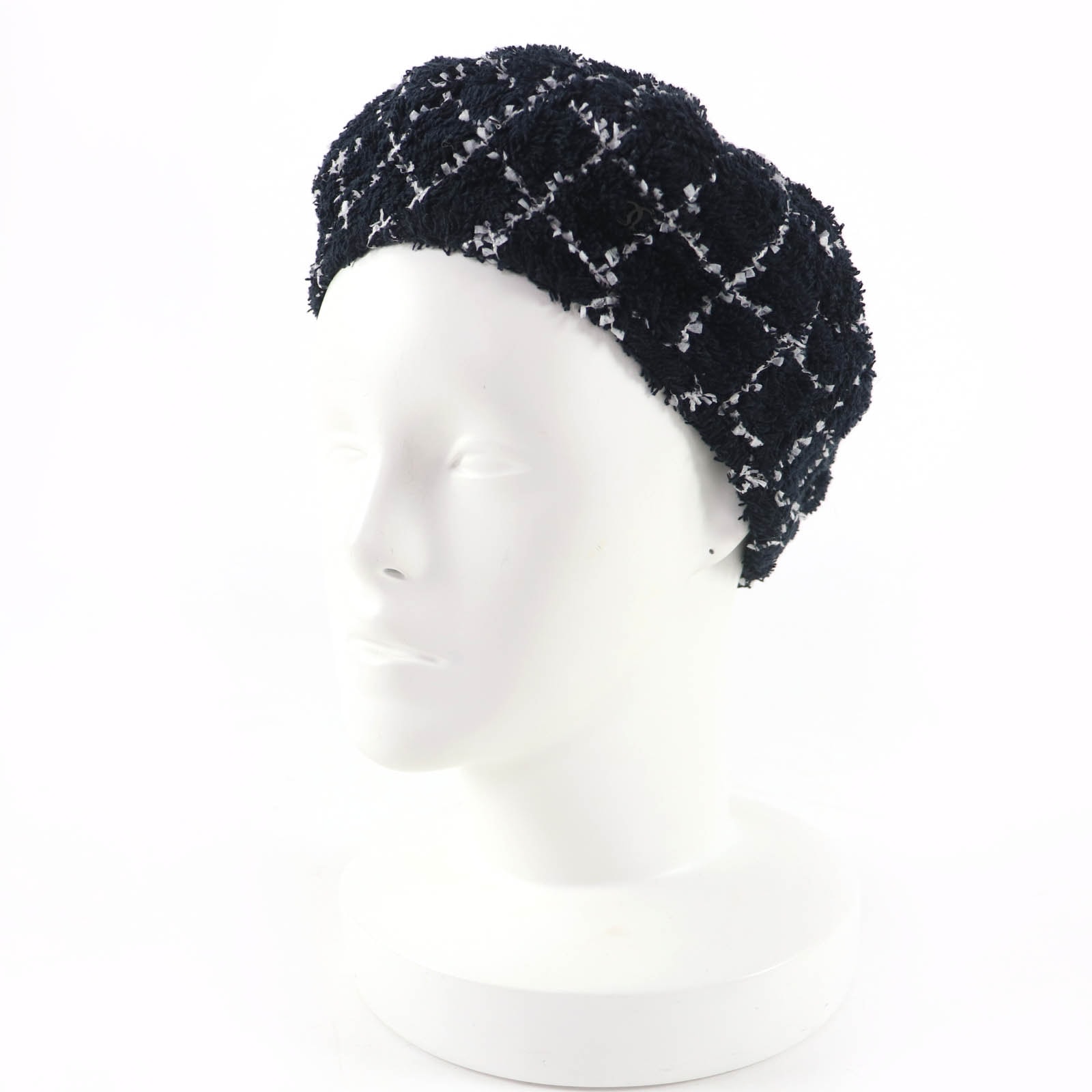 美品 シャネル ベレー帽 ダークネイビー レディース M 19C