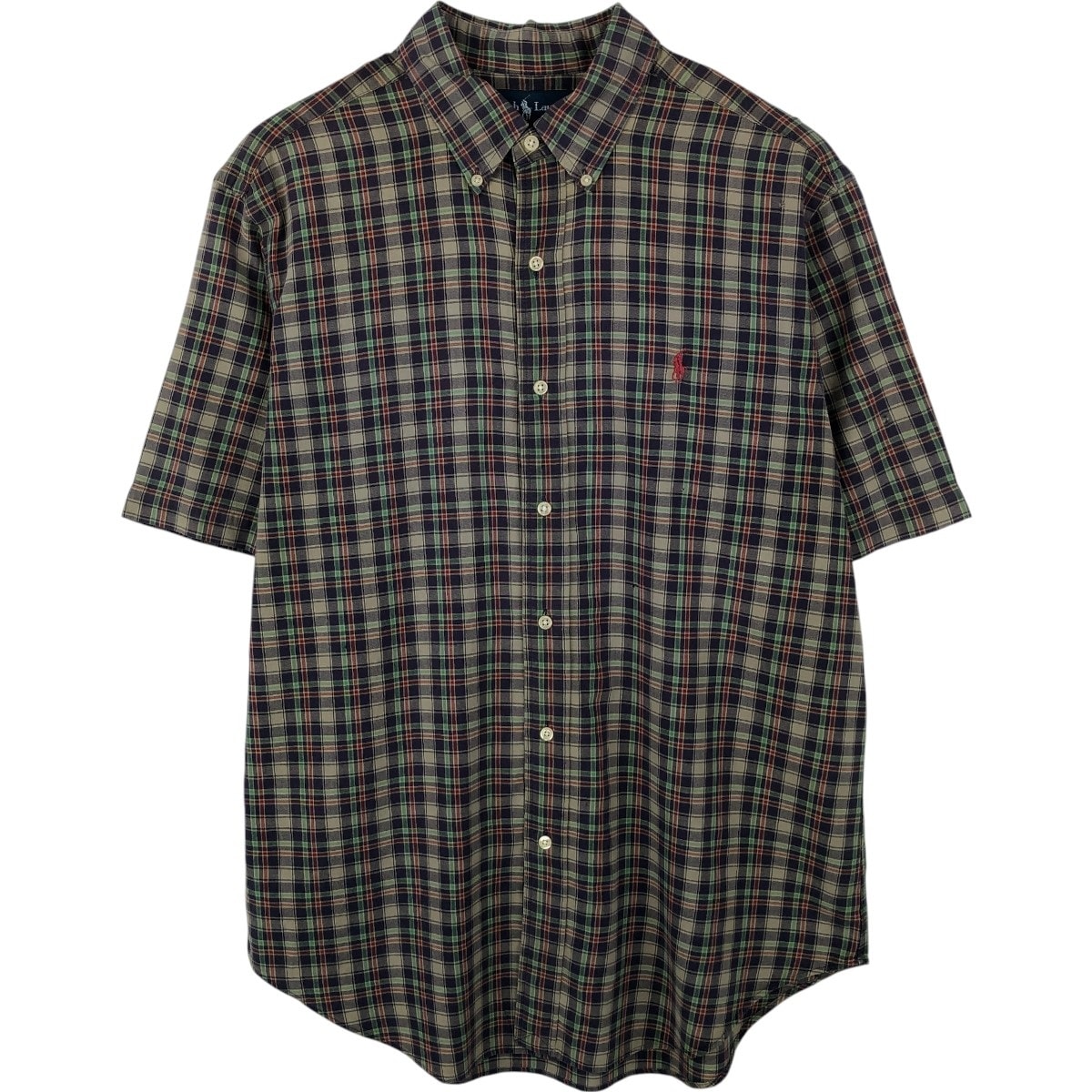 古着 ラルフローレン Ralph Lauren CLASSIC FIT クラシックフィット 半袖 ボタンダウン チェックシャツ メンズL相当/eaa655306