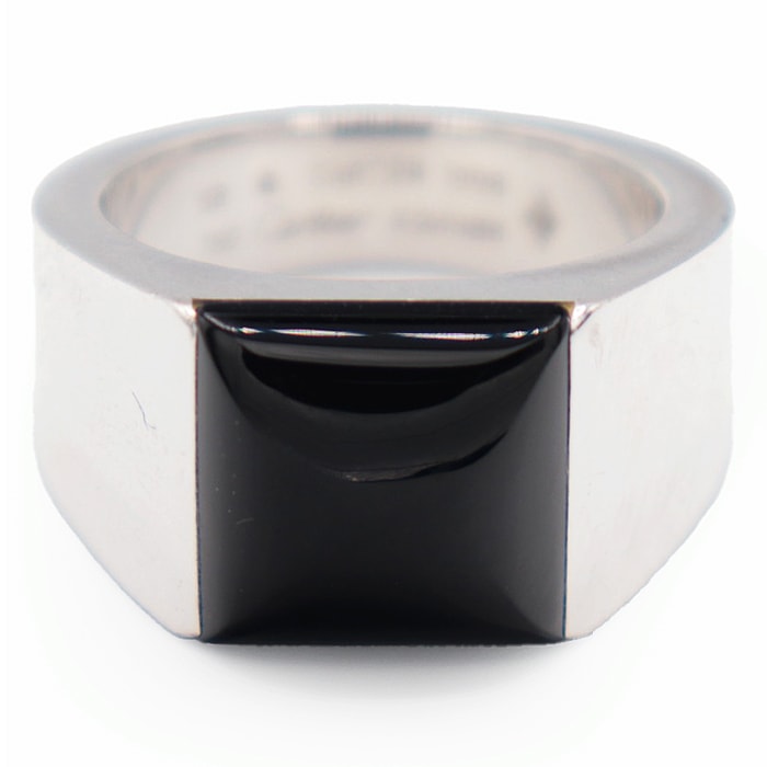 CARTIER カルティエ タンクマックス リング・指輪 18号 メンズ #58 オニキス ホワイトゴールド K18WG 18金 アクセサリー ジュエリー