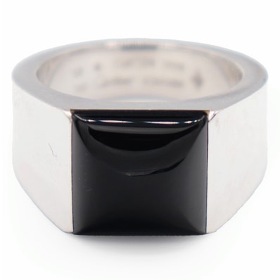 CARTIER カルティエ タンクマックス リング・指輪 18号 メンズ #58 オニキス ホワイトゴールド K18WG 18金 アクセサリー ジュエリー