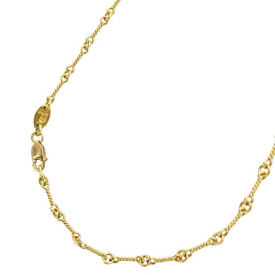 CHROME HEARTS クロムハーツ(原本無) OLD 22K NECKCHAIN ツイストチェーン ネックレス 16inch 16インチ ゴールド系【中古】