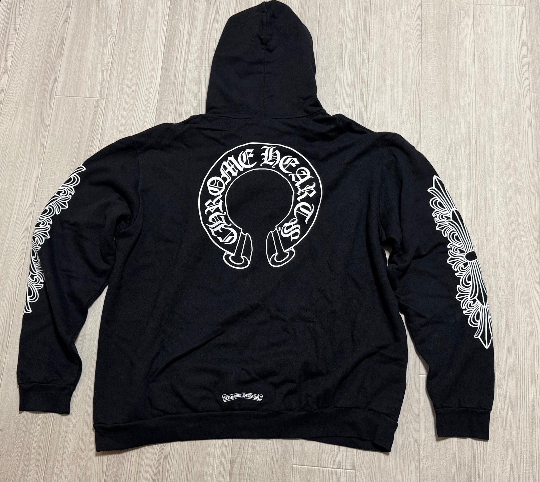 Chrome Hearts Horseshoe Floral Pullover Hoodie "Black"