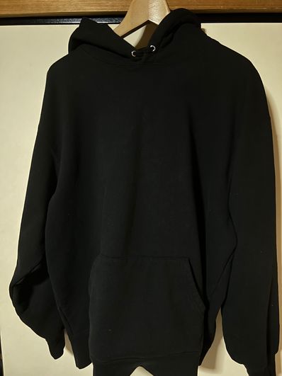 Supreme Satin Applique Hooded Sweatshirt "Black"
