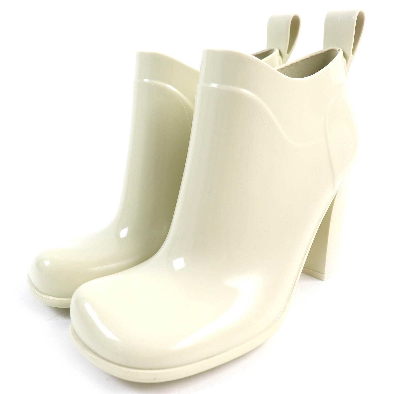 極美品 ボッテガヴェネタ
 レインシューズ シャイン アイボリー レディース 38